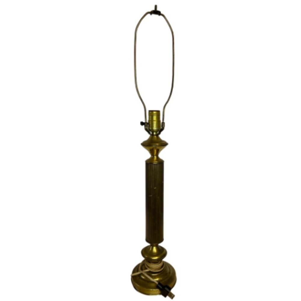 Vintage Mid-Century Stiffel Brass Column Table Lamp by Leviton